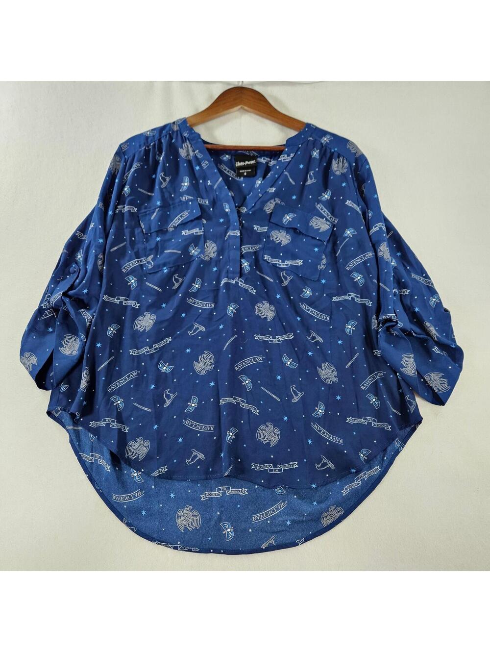Torrid Harry Potter Ravenclaw Harper Blouse 3X Blue Celestial Stars Plus Size